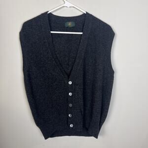 Club Room 100 % Wool Charcoal Gray Large Mens Vest Classic Golf